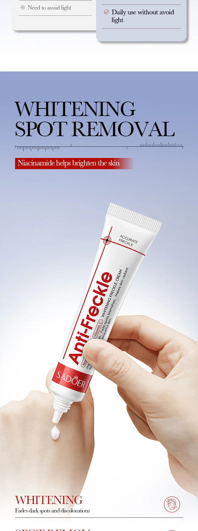 Powerful Whitening Freckles Face Cream Dark Spot Corrector Removal Melasma Fade Melanin Pigmentation Brighten Skin Care Products