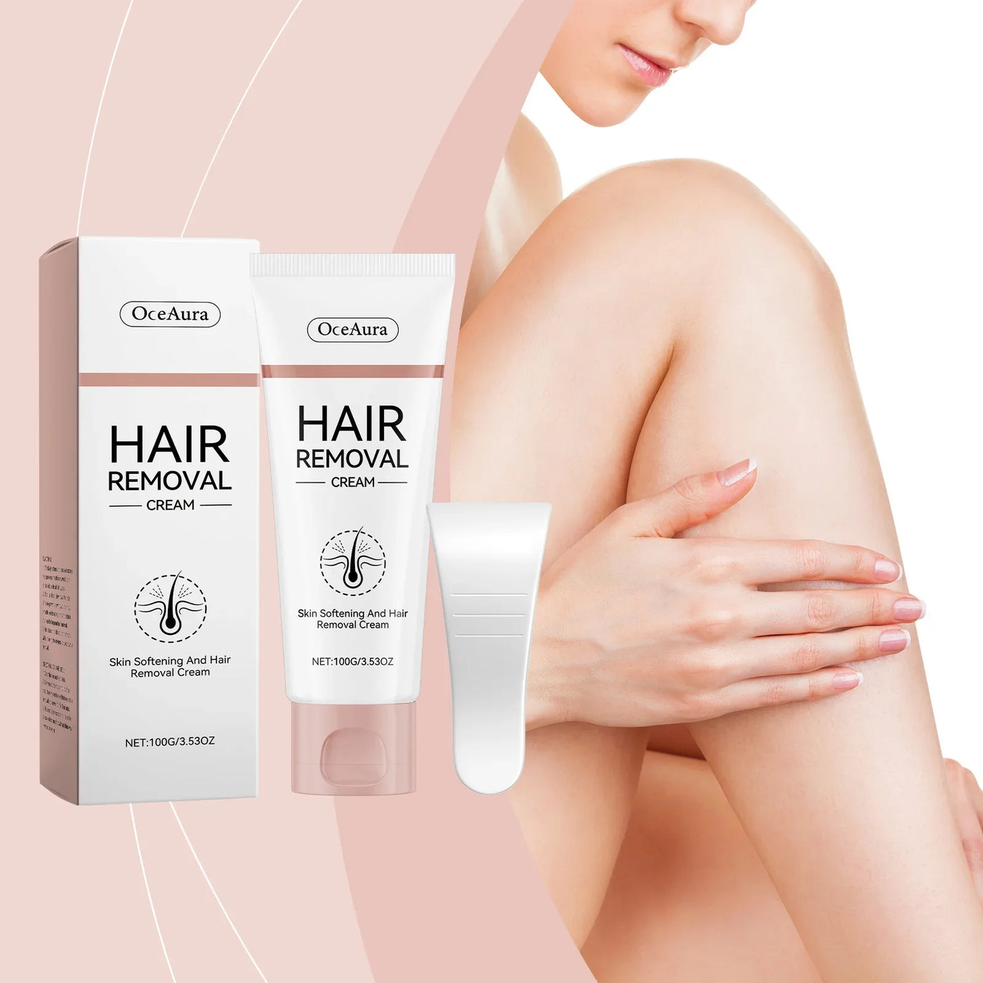 Painless Hair Removal Cream for Women Men Inhibition Hair Growth Moisturizer Body Back Legs Underarm Depilatory Cream with Brush
