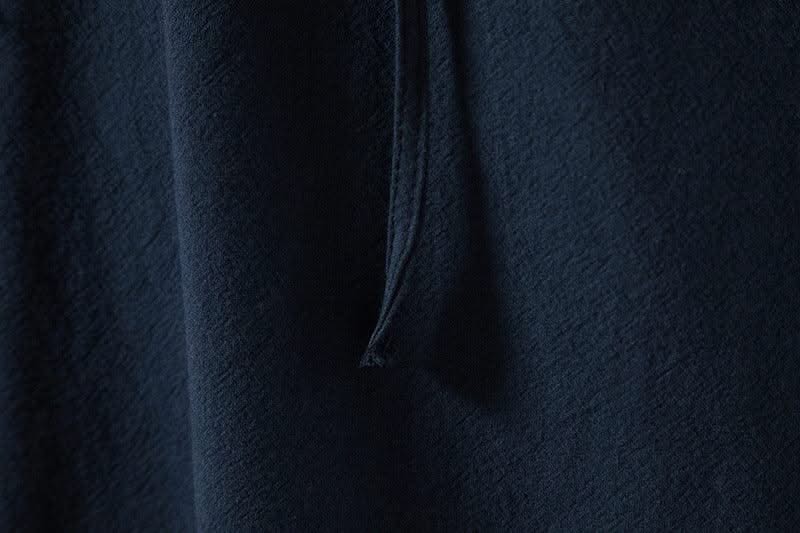 Happyjeffery Mens Cotton Linen Shirt Henry Collar with Drawstring Men Man Long Sleeve Beach Shirts Man Designer Cloth LS51