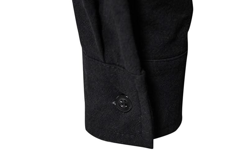 Happyjeffery Mens Cotton Linen Shirt Henry Collar with Drawstring Men Man Long Sleeve Beach Shirts Man Designer Cloth LS51