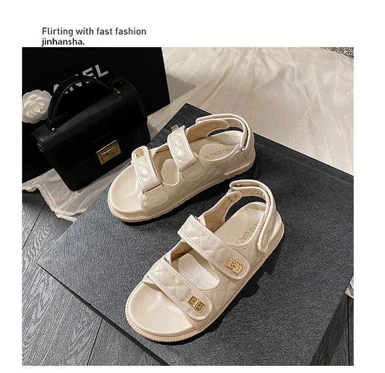 High Quality Platform Sandals Women Wide Strap Platform Open Toe Sandals for Women Female Flat Sandal Summer Ladies Shoes