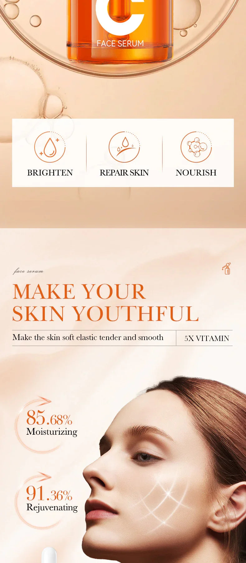 Vitamin C Hydrating Serum 5 functions Facial Moisturizing Repair Essence Facial Shrink Pores Brightning Korean SkinCare Products