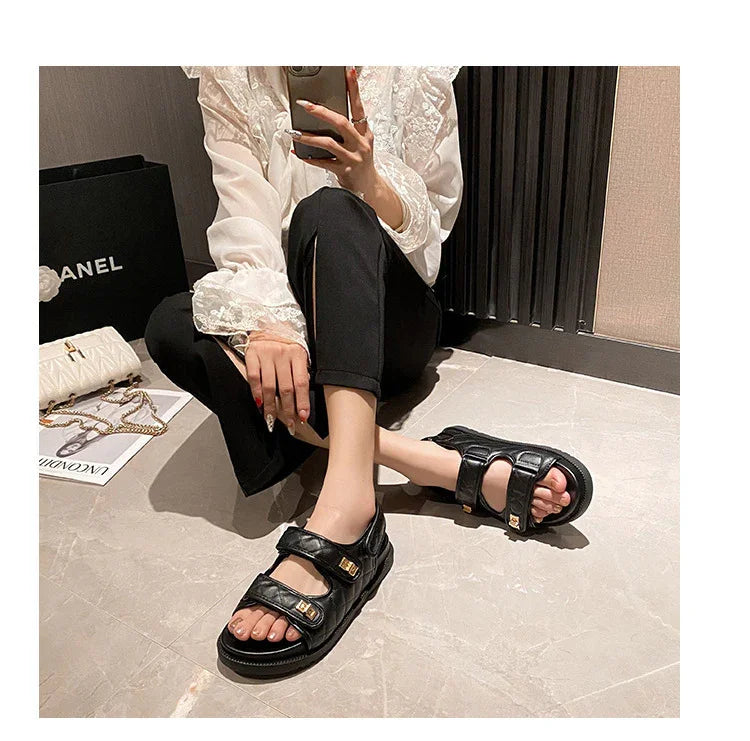 High Quality Platform Sandals Women Wide Strap Platform Open Toe Sandals for Women Female Flat Sandal Summer Ladies Shoes