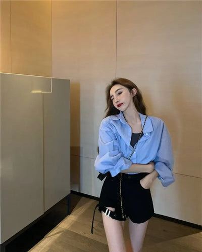 American style high street washed distressed high waisted slightly flared jeans for men and women, trendy brand, cool pants for