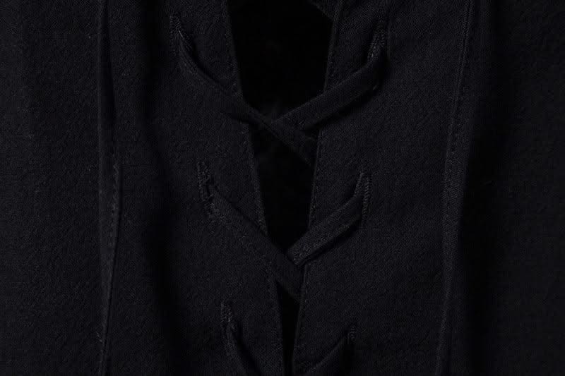 Happyjeffery Mens Cotton Linen Shirt Henry Collar with Drawstring Men Man Long Sleeve Beach Shirts Man Designer Cloth LS51