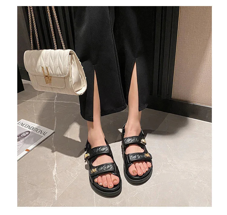 High Quality Platform Sandals Women Wide Strap Platform Open Toe Sandals for Women Female Flat Sandal Summer Ladies Shoes