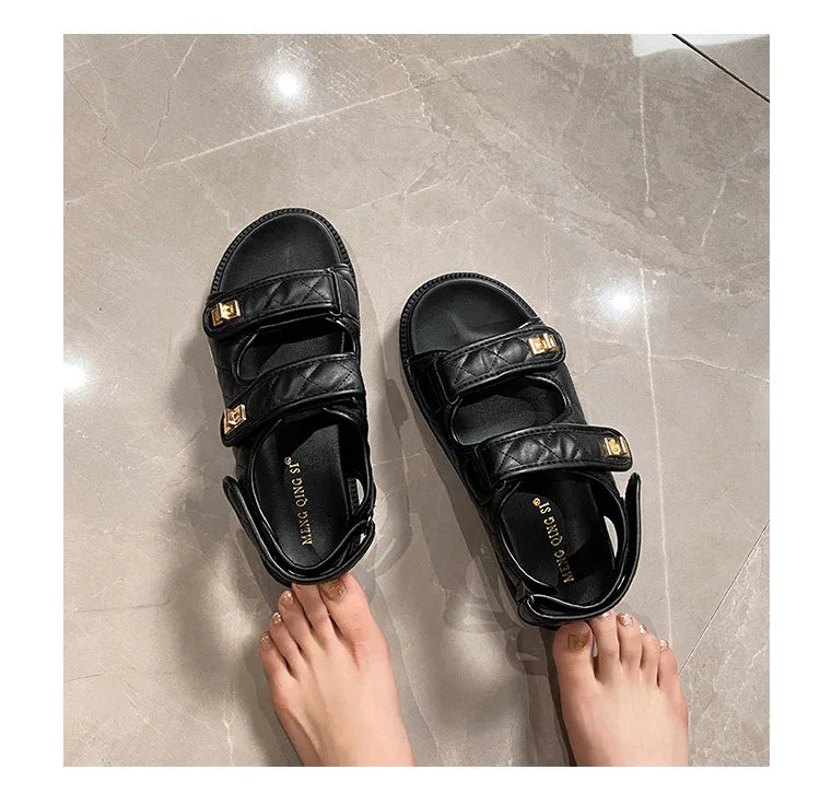 High Quality Platform Sandals Women Wide Strap Platform Open Toe Sandals for Women Female Flat Sandal Summer Ladies Shoes