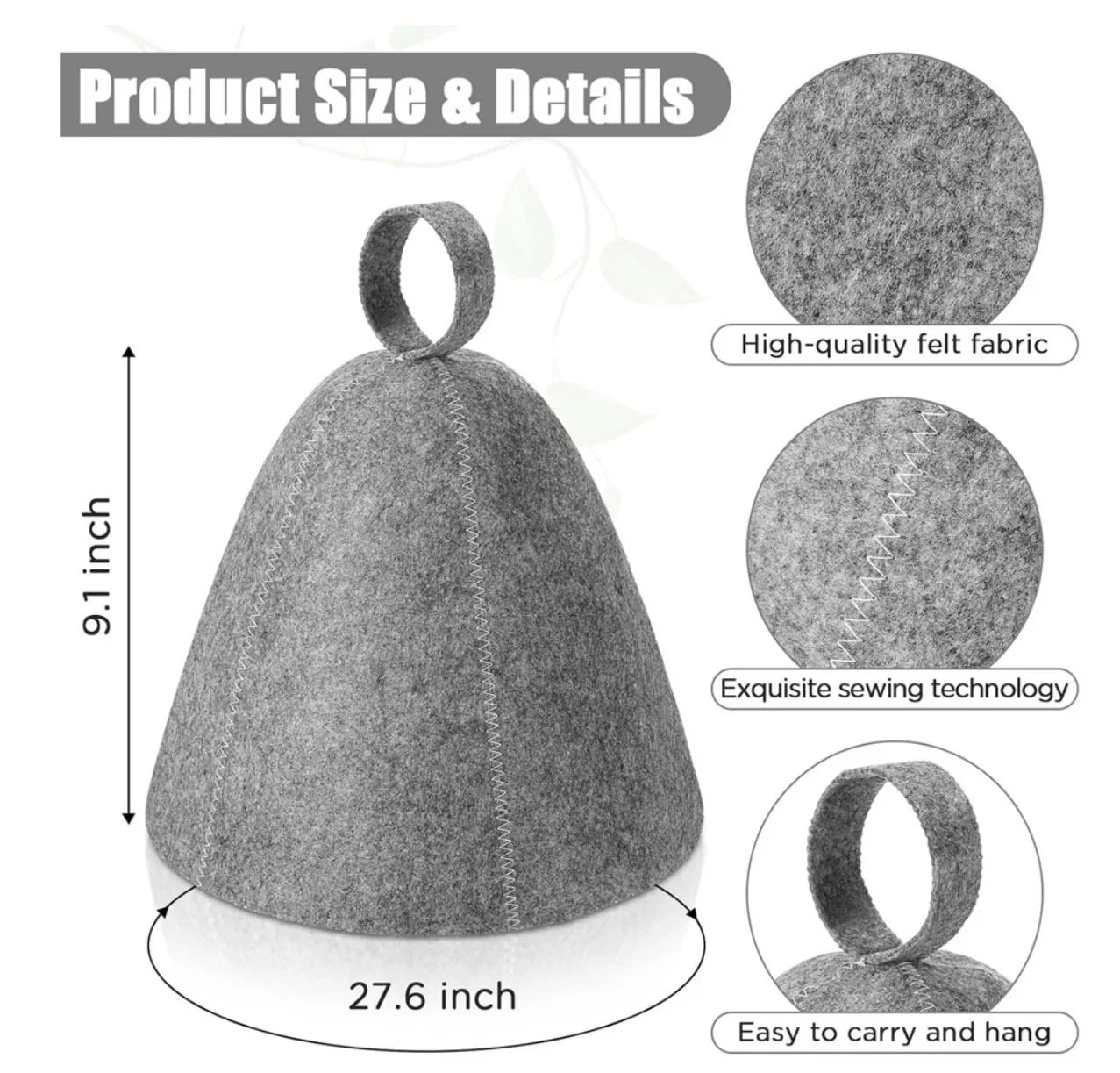 sauna Anti Heat Sauna Hat Thicken Wool Felt Shower Cap Hair Turban Quickly Towel Drying Towel Hats Sauna Bathroom Accessories
