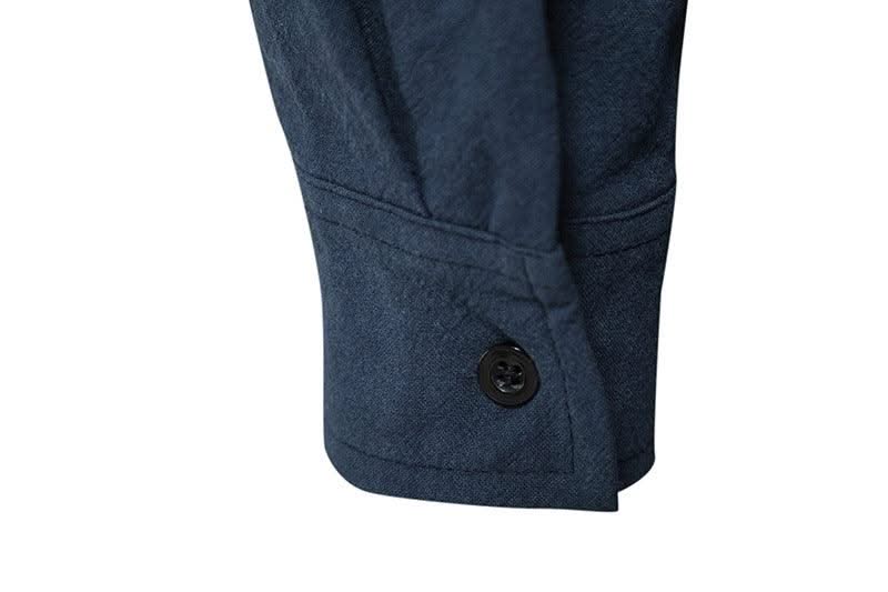 Happyjeffery Mens Cotton Linen Shirt Henry Collar with Drawstring Men Man Long Sleeve Beach Shirts Man Designer Cloth LS51