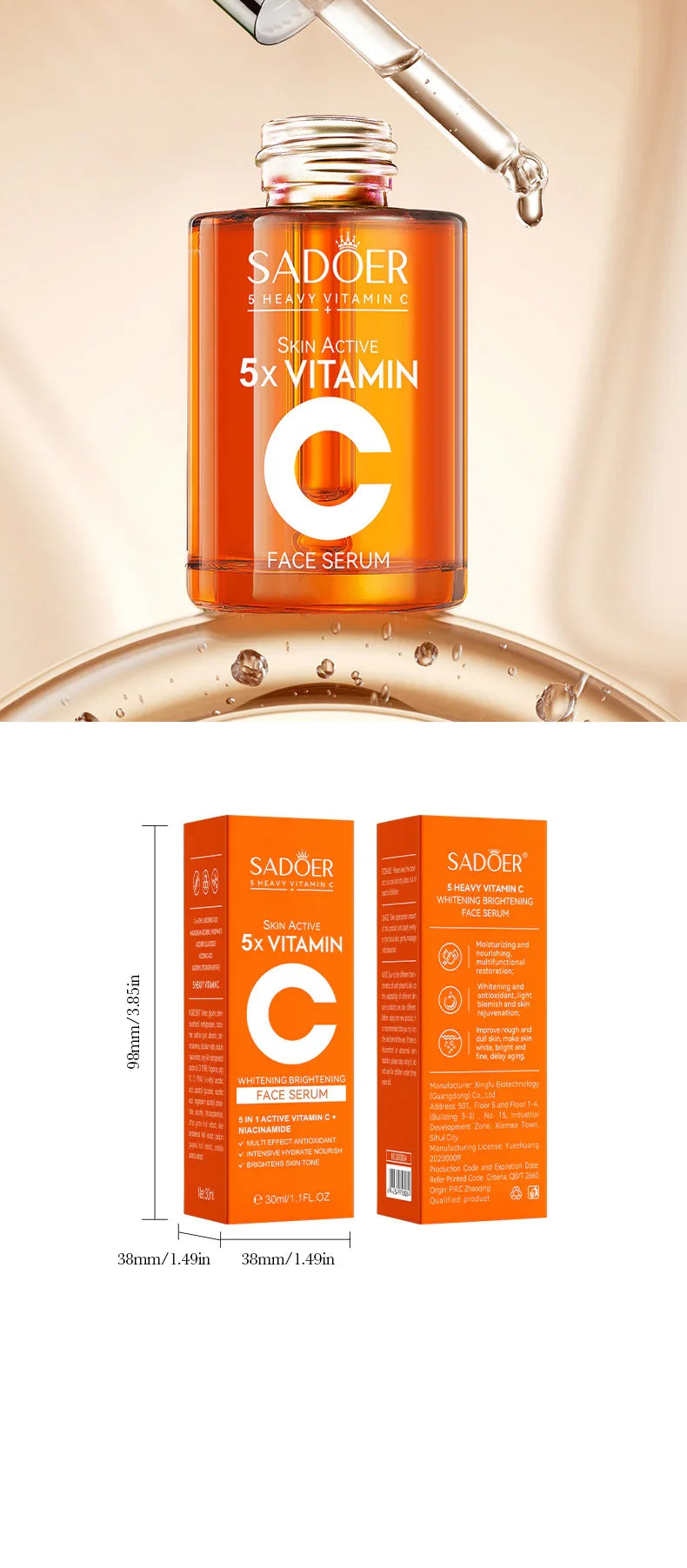 Vitamin C Hydrating Serum 5 functions Facial Moisturizing Repair Essence Facial Shrink Pores Brightning Korean SkinCare Products