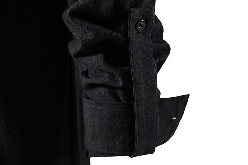 Happyjeffery Mens Cotton Linen Shirt Henry Collar with Drawstring Men Man Long Sleeve Beach Shirts Man Designer Cloth LS51