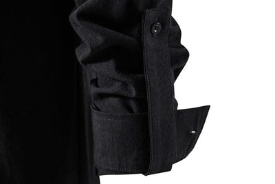 Happyjeffery Mens Cotton Linen Shirt Henry Collar with Drawstring Men Man Long Sleeve Beach Shirts Man Designer Cloth LS51