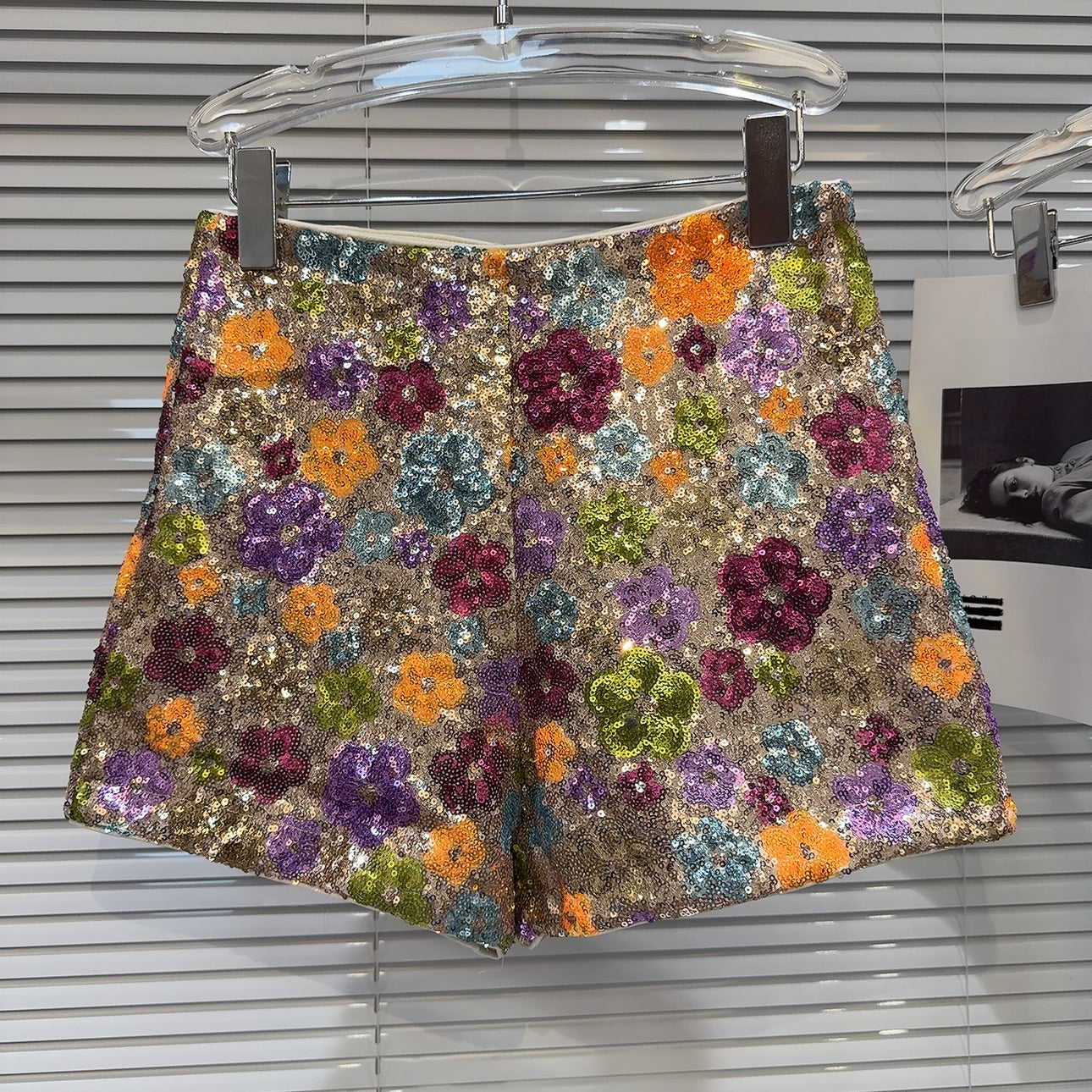 New Personalized Sequin Flower Shorts For Women