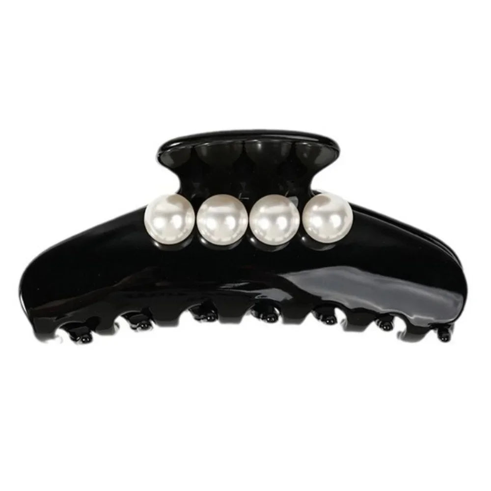 Hair Jewelry Ornament French Design Hair Claw Clip Elegant Long Pearl Women Acetate Hair Clips Korean Style Vintage