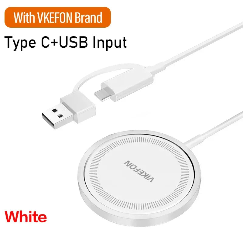 Magnetic Wireless Charger Fast Charging Pad Stand for iPhone 16 15 14 13 12Pro Max Airpods PD USB A Phone Chargers Dock Station