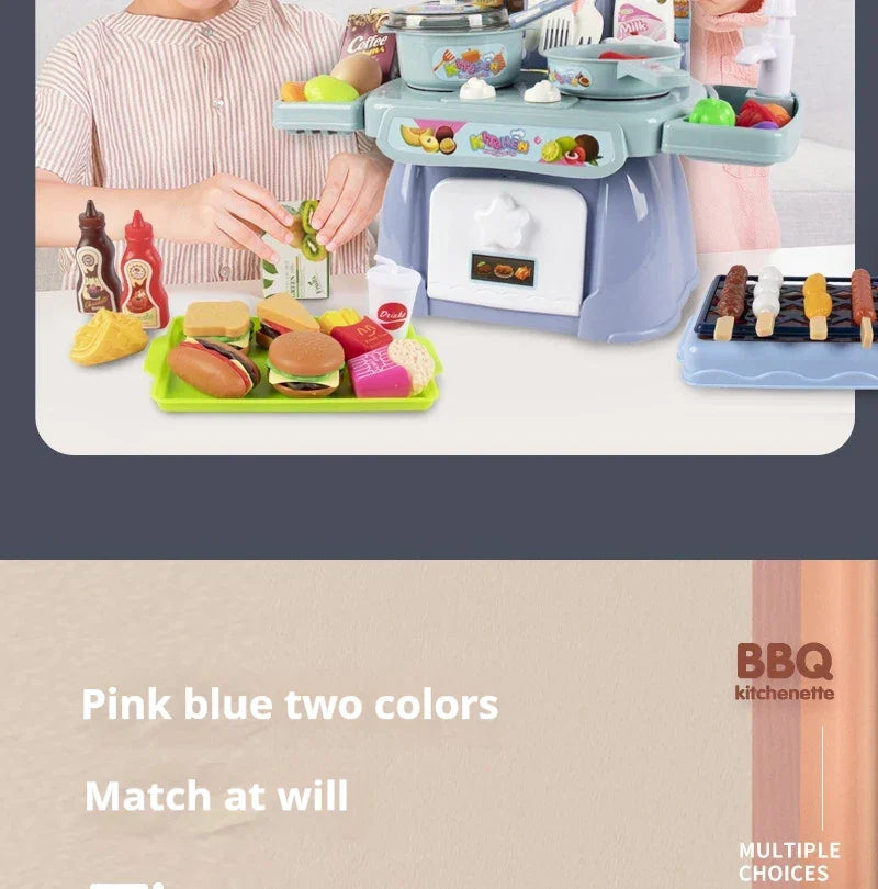 Simulated Kitchen Toys Kitchenware Lighting and Sounds Cooking Game Set Children Fun Educational Toy Educational Toys Boys Girls