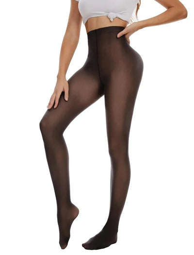 Women Thermal Underwear Pants Fleece Lined High Waisted Leggings Keep Warm Winter Pant Tummy Control Yoga Hiking Running Tights