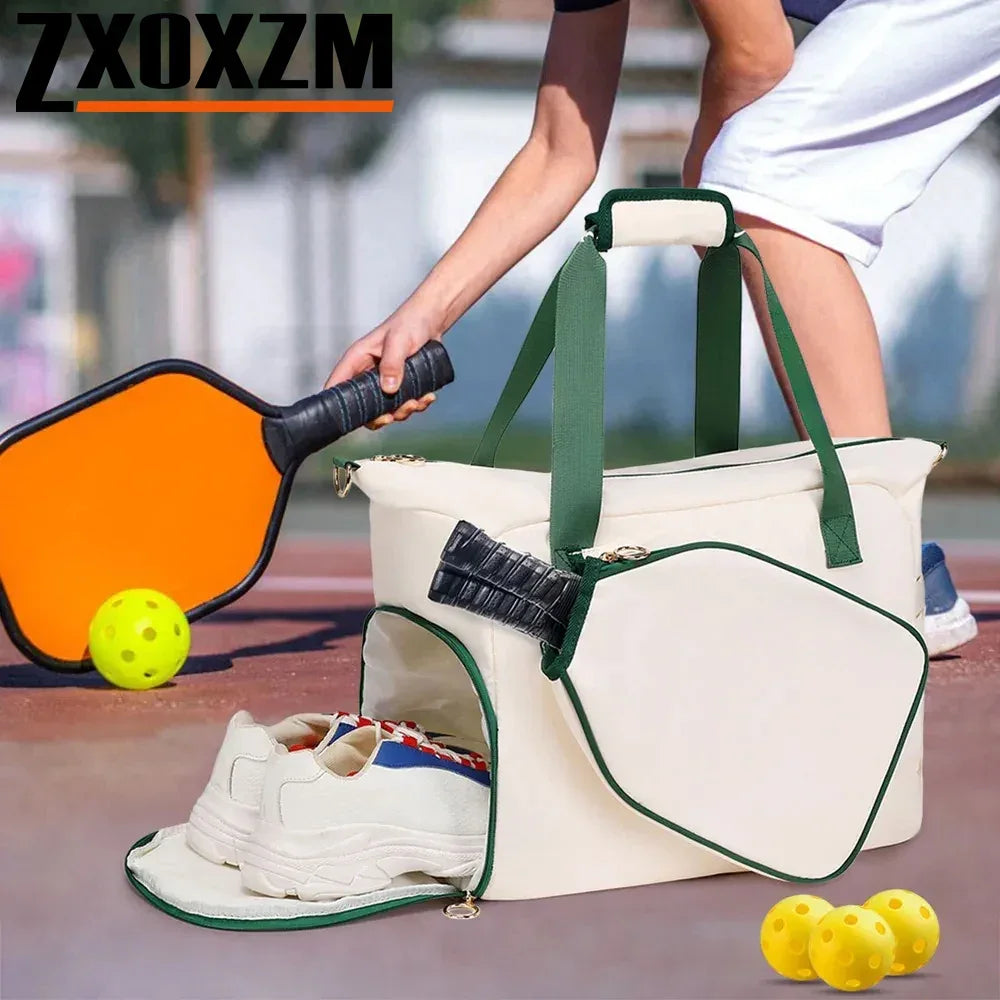 Large Pickleball Duffle Bag with Shoe Compartment