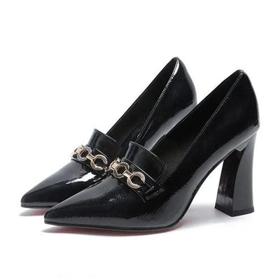 Waterproof Shallow Patent Leather Platform High Heels Shoes | Large Size | High Quality Women's Fashion Shoes 2025 New