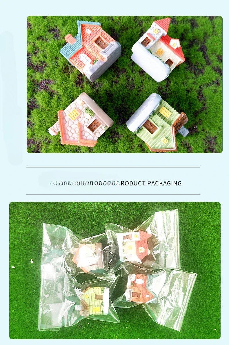 Decor resin ornament miniature fairy garden house villa landscape bonsai outdoor diy dolls decoration