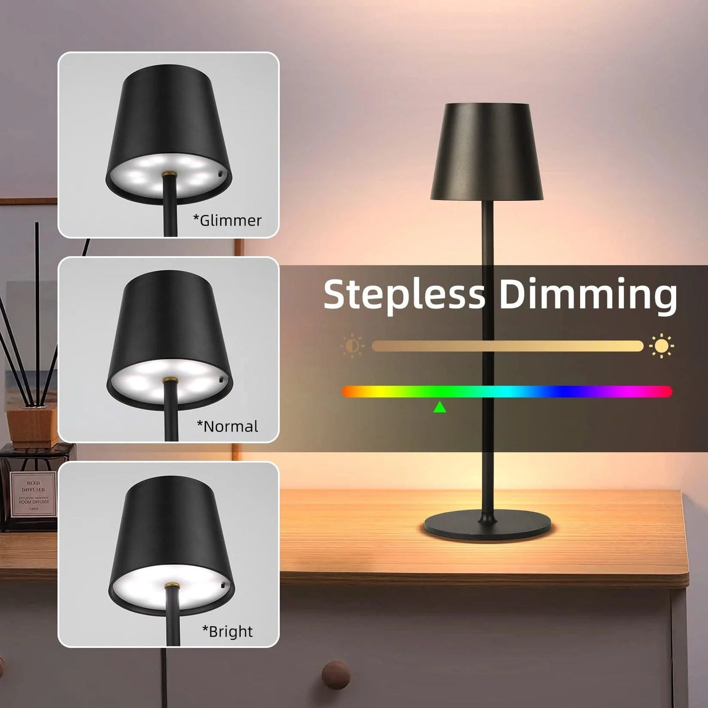 LED Night Lights USB Portable Bedside Lamp Touch Stepless Dimmabl LED Table Lamp for Bedroom Decor Sleeping Night Light Kid Gift