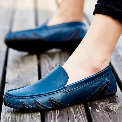 Autumn Shoes for Men Leather Casual Shoes Luxury Italian Men's Loafers Moccasins Breathable Black Versatile Driving Shoes 2024
