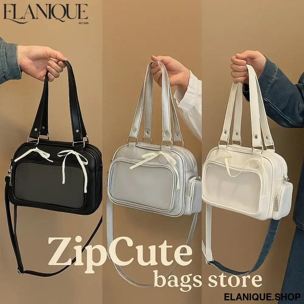 Tri-Colour Baguette Crossbody Bag – Versatile Bow-Detail Shoulder Bag