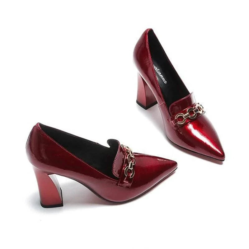 Waterproof Shallow Patent Leather Platform High Heels Shoes | Large Size | High Quality Women's Fashion Shoes 2025 New