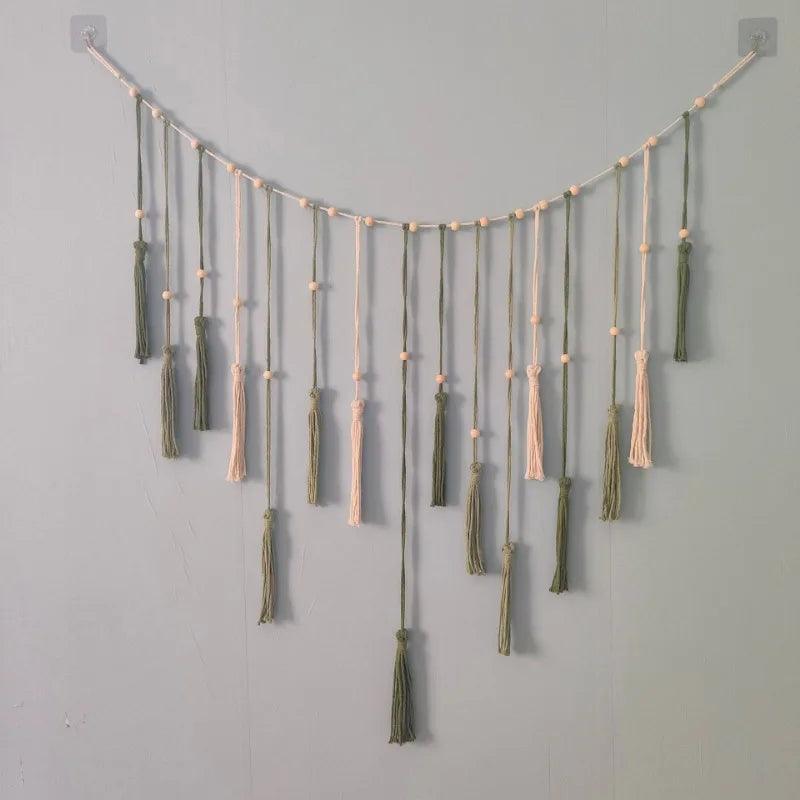 Boho home decoration macrame tapestry leaf feather wall hanging decor for living room bedroom art