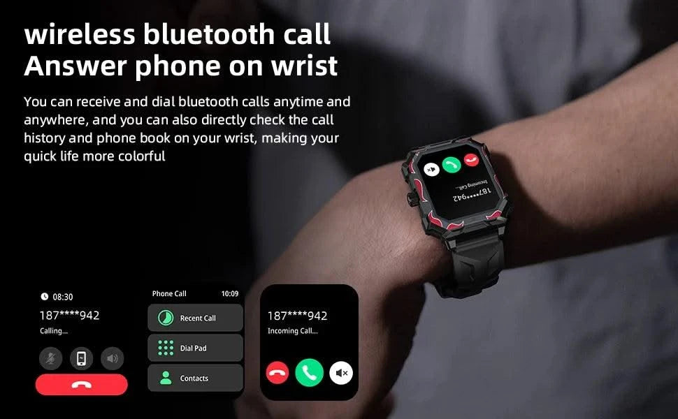 LOKMAT Ocean Max Sport Smart Watch New Flagship Waterproof Fitness Tracker BT Calls Smartwatches Heart Rate Blood Oxygon Monitor