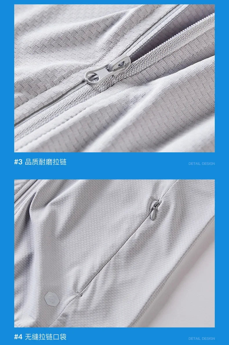 Summer Men's UPF 50+ UV Protection Lightweight Hoodie Long Sleeve SPF Jacket