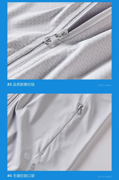 Summer Men's UPF 50+ UV Protection Lightweight Hoodie Long Sleeve SPF Jacket