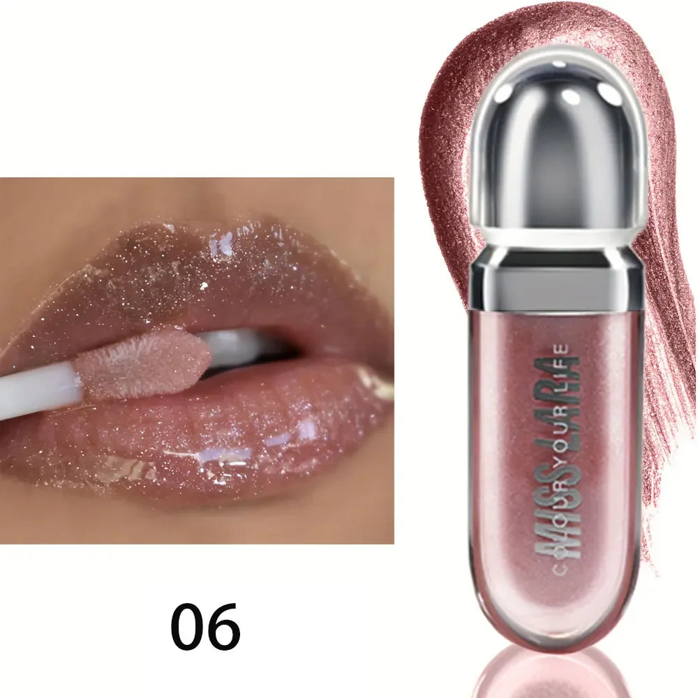 Beauty Moisturizing Lip Gloss with Shimmer - Hydrating Liquid Lip Shine Oil for Adult, Nourishing 3D Effect, Long-Lasting