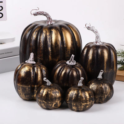 Thanksgiving Artificial Pumpkins Sets Assorted Big and Small Pumpkins Fake Pumpkins Farmhouse Fall Harvest Table Halloween Decor