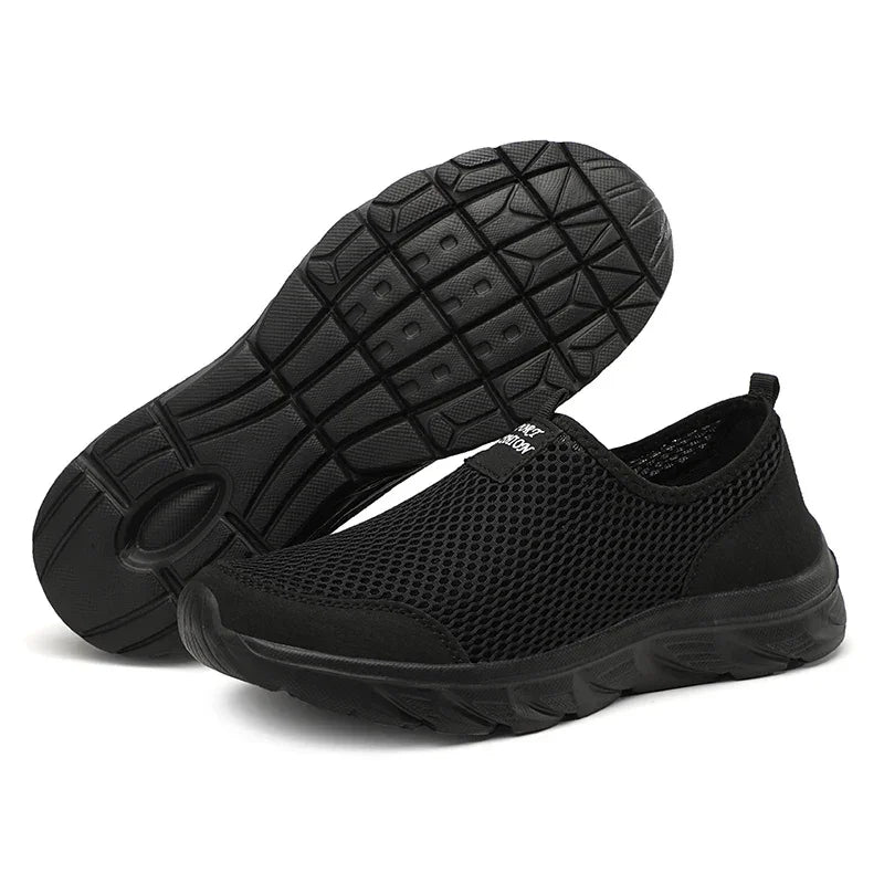 Men Shoes Breathable Mesh Summer Lightweight Hiking Walking Casual Shoes Slip-On Driving Men's Loafers