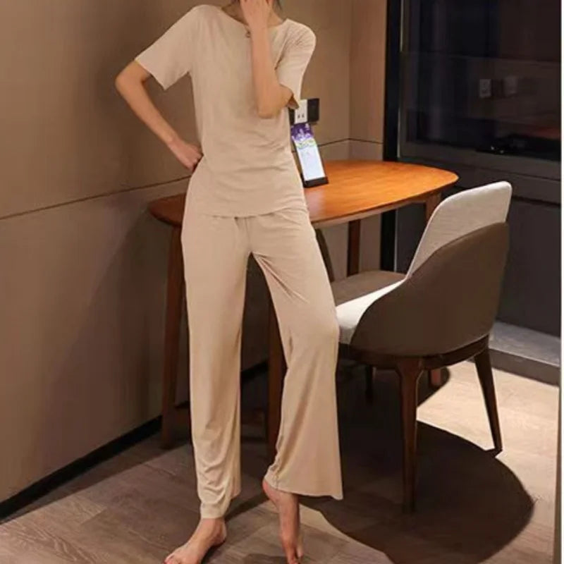 Autumn Winter Warm Flannel Fleecing Women Pyjamas Sets Thick Coral Velvet Long Sleeve Cartoon Sleepwear Thin Flannel Pajamas Set