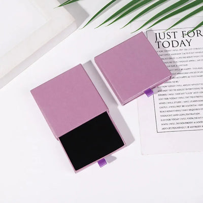 Thick Kraft Paper Drawer Jewelry Set Packaging Box Ring Necklace Bracelets Earring Gift Case Container With Sponge Inside