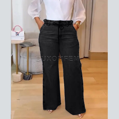 Women's Wide Leg Pants New High Waist Trousers Y2k Streetwear Baggy Pants for Large Sizes Women's 2025 Multi-Pocket Cargo Jeans