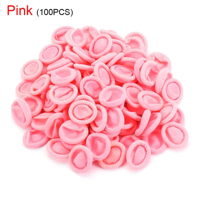 100PCS Disposable Finger Cover Natural Rubber Gloves Non-slip Anti-static Latex Finger Cots Nail Tool Fingertips Protector Glove