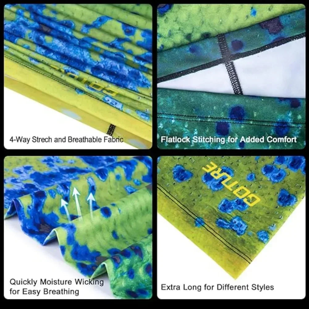 Goture UPF50+ Neck Gaiter Face Mask Cold Feeling Summer Elastic Multi Scarf UV Protection for Men Women Fishing Cycling Climbing
