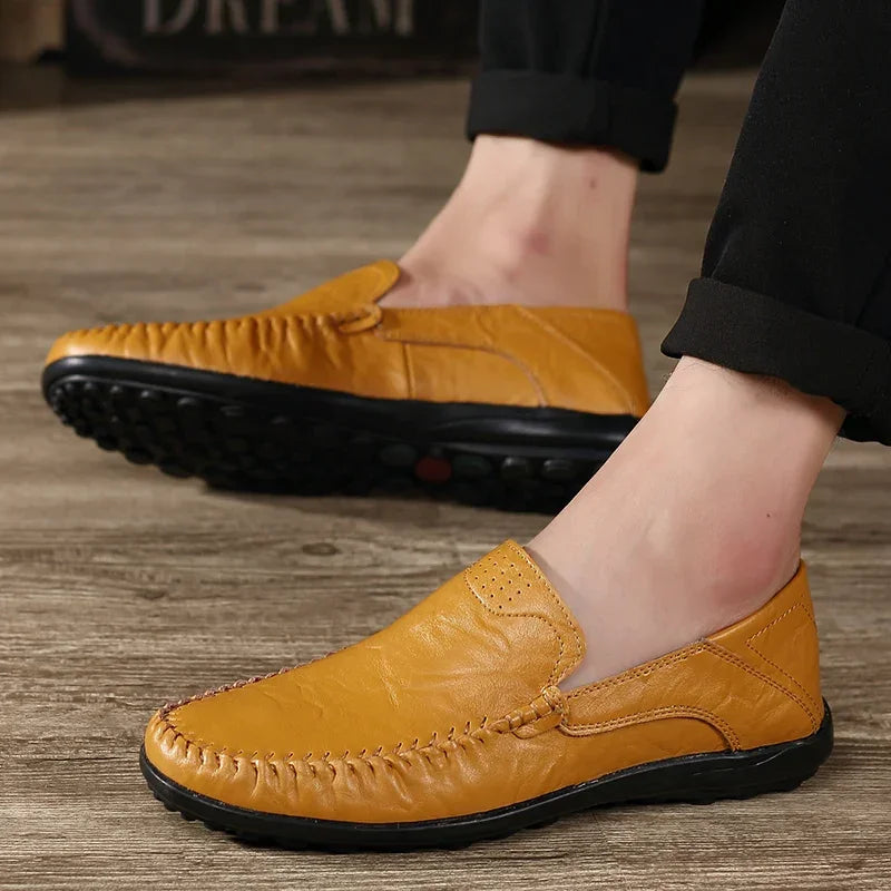 Men Loafers Leather Shoes For Men Casual Shoes Moccasins Breathable Sneakers Men Driving Shoes Comfort Flats