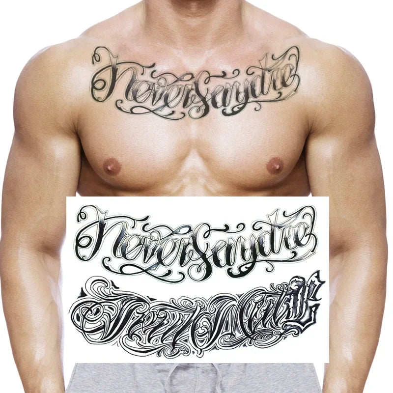 Temporary Tattoos Men Shoulder Tattoos Large Chest Body Sexy Tattoo Sticker Waterproof Tatoo Fake Make Up Pattern Stickers