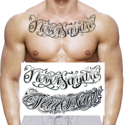 Temporary Tattoos Men Shoulder Tattoos Large Chest Body Sexy Tattoo Sticker Waterproof Tatoo Fake Make Up Pattern Stickers
