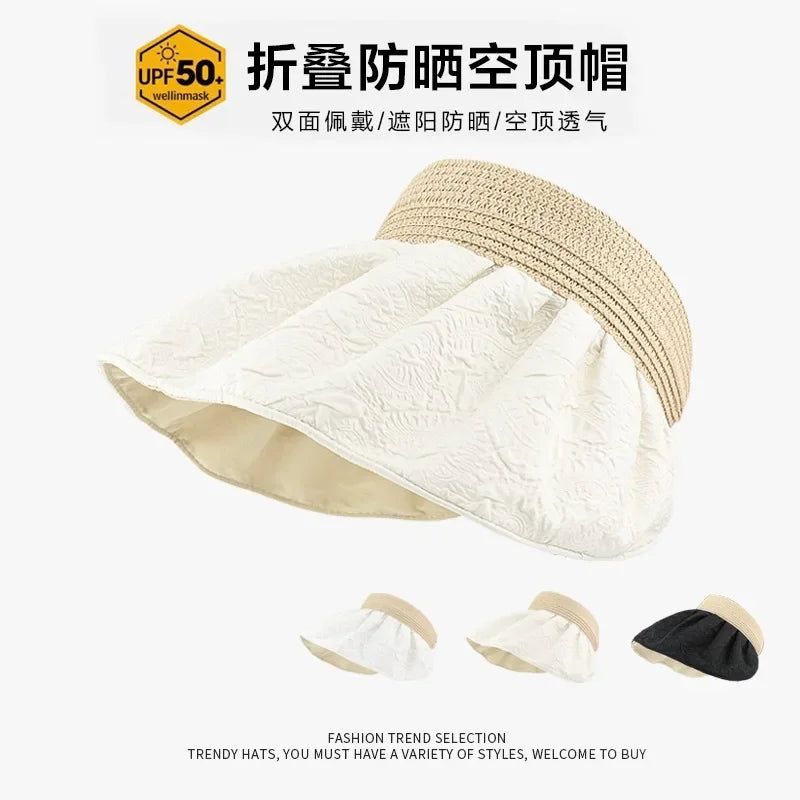 Sunscreen Hat Premium Women's Summer UV Protection Double-sided Shell Hat Sun Hat Empty Top Sun Hat Summer Eaves Hats for Women2