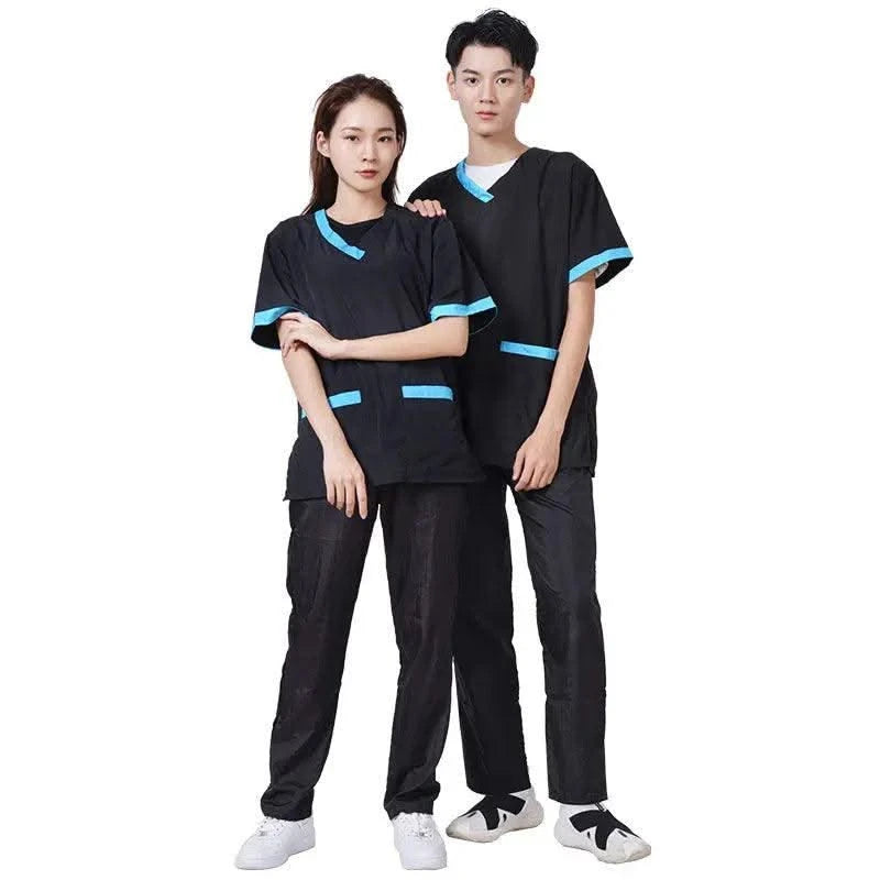 Summer Pet Groomer Uniforms Dog Grooming Clothing Pet Shop Work Clothes Hairdresser Short Sleeve Top Hair Salon Smock Anti Hair