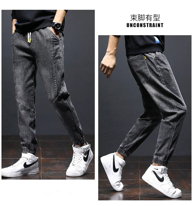 2024 Men Jeans mens fashion clothing Black Blue Cargo Jeans Men Streetwear Denim Jogger Pants Men Baggy Harem Jean Trousers