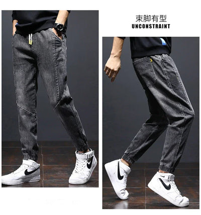 2024 Men Jeans mens fashion clothing Black Blue Cargo Jeans Men Streetwear Denim Jogger Pants Men Baggy Harem Jean Trousers