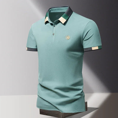 POLO shirt men's summer fashion ice silk quick drying short sleeved T-shirt solid color loose business collar pure cotton top