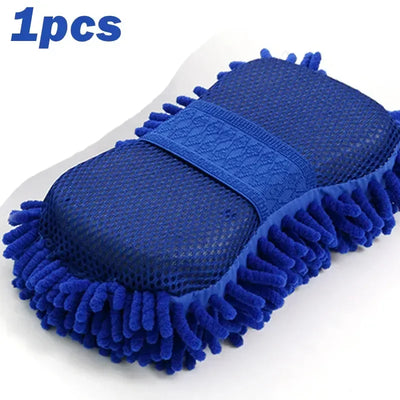 2Pcs Car Cleaning Brush Cleaner Tools Microfiber Car Washer Sponge Cleaning Washing Towel Auto Gloves Car Washing Accessories