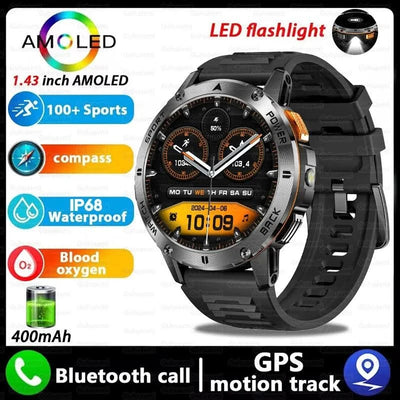 2025 New For Xiaomi IOS Compass Outdoor Smart Watch Men 1.43'' HD AMOLED Screen GPS 400 Mah Battery Bluetooth Call SmartWatches